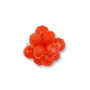 Top Faceted charms flower Red