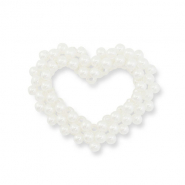 Statement charms pearl heart White
