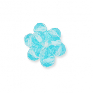 Top Faceted charms flower Transparent Blue