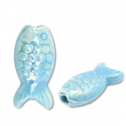 DQ greek ceramic beads fish Light Blue