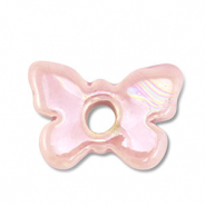 DQ greek ceramic beads butterfly Light Pink