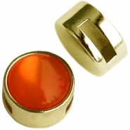DQ European metal sliders Cuoio with setting for 12mm cabochon Gold