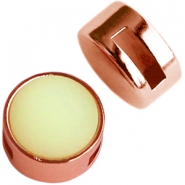 DQ European metal sliders Cuoio with setting for 12mm cabochon Rose Gold