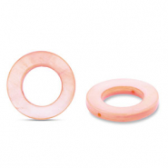 Shell beads 20mm round Pink