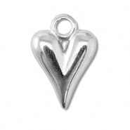 DQ European metal charms heart Antique Silver (Nickelfree)