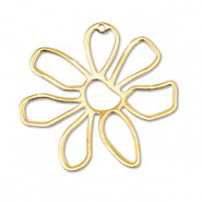 DQ European metal charms flower Gold (Nickelfree)