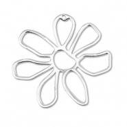 DQ European metal charms flower Antique Silver (Nickelfree)
