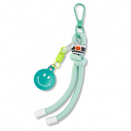 Keychain smiley with rope Mint-Neon Yellow-White