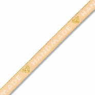 BY31&reg; Ribbon text "Handmade" Beige Brown-White-Gold