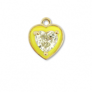 Brass TQ metal charms heart Gold-Neon Yellow-Light Yellow