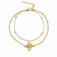 Stainless steel bracelets bee Gold