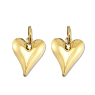 Stainless steel earrings heart Gold