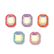 Metal beads enamel rectangle Multicolour