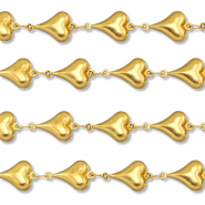 Stainless steel findings belcher chain heart Gold