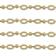 Stainless steel findings belcher chain oval with ball Gold