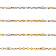 Stainless steel findings belcher chain 1mm Gold-Light Pink