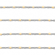 Stainless steel findings belcher chain 1mm Silver-Nude Peach