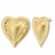 Statement earrings heart Gold