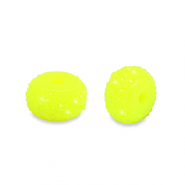 Resin beads rondelle 8mm Neon Yellow