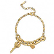 Stainless steel bracelets key Gold