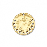 Stainless steel charms / connector round Gold
