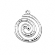 Stainless steel charms spiral Silver
