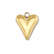 Stainless steel charms heart Gold