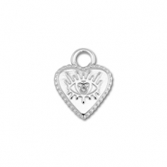 Stainless steel charms heart with Eye of Providence Silver