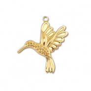 Stainless steel charms hummingbird Gold