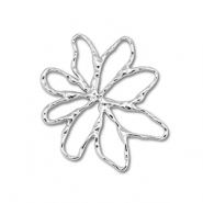 Stainless steel charms / connector flower Silver