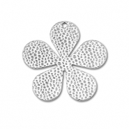 Stainless steel charms flower Silver