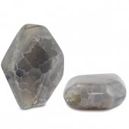 Natural stone beads Chalcedony irregular Grey