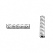 Stainless steel beads tube 8mm Silver