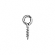Stainless steel findings screw eyes Silver