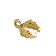 Stainless steel findings pinch bail leaf Gold
