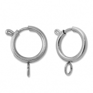 Stainless steel findings bolt ring clasp 16mm Silver