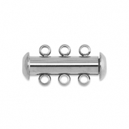 Stainless steel findings multi-strand magnetic clasp Silver