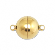 Stainless steel findings magnetic clasp ball 14mm Gold
