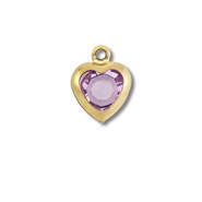 Stainless steel charms heart Gold-Light Pink