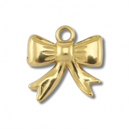 Stainless steel charms bow Gold