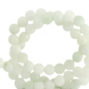 Natural stone beads Marble 4mm Off White-Green