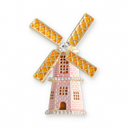 Brooches mill Gold-Light Pink-Golden Yellow-Transparent
