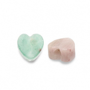 Natural stone beads Quartz heart Multicolour