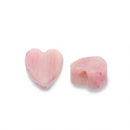 Natural stone beads Rose Quartz heart Peach Pink