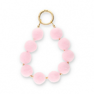 Keychain pompom Light Pink-Gold