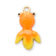 Stainless steel charms fish Gold-Orange-Yellow