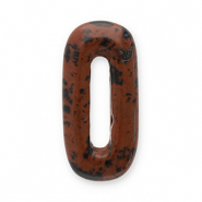 Natural stone charms Agate oval Dark Brown-Black