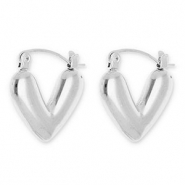 Stainless steel earrings / creoles heart Silver