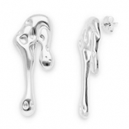 Stainless steel earrings / earpins drops Silver