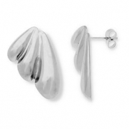 Stainless steel earrings / earpins Silver